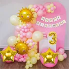 Sun & Star Theme 3rd Birthday Balloon Decoration Kit , Multicolor, Pack Of 56