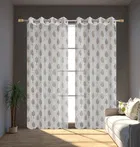 Sheer Floral Printed Brown Door Curtain 7ft Pack of 1