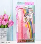 Unicorn Theme Pencil Case with Diary 
