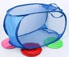 Multicolor Nylon Mesh Popup Laundry Basket Set, Assorted