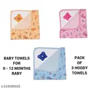 Baby Hooded Towel Wrapper Blanket (Multicolor, 27x37 inches) (Pack of 3)