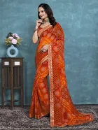 Georgette Bandhini Saree for Women 