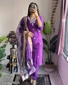 Embroidered Cotton Kurta Set for Women 