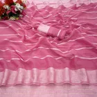 Cotton Blend Striped Saree for Women 