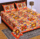 Cotton Rajasthani Jaipuri Double Bedsheet with 2 Pillow Covers 