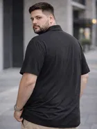 Cotton Blend Solid Shirt for Men, Black 