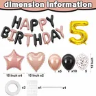 5th Happy Birthday Balloon Decoration Kit ,Rose Gold & Black ,Set Of 1