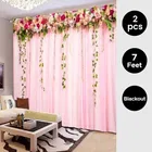 Flower Digital Printed Door Curtain 7ft Combo 