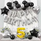 5th Happy Birthday Balloon Decoration Kit ,Silver Set Of 1
