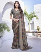 Chiffon Printed Saree for Women 
