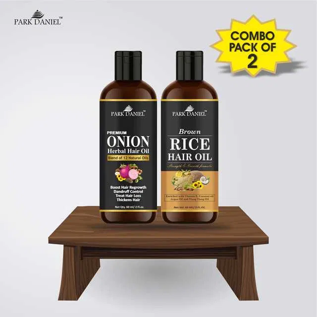 Park Daniel Onion Hair Oil & Brown Rice Hair Oil (Pack of 2, 100 g) (SE-1753)