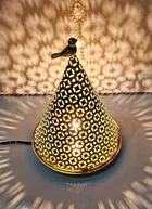 Metal Decorative Electric Moroccan-Style Oil Burner with Oil 
