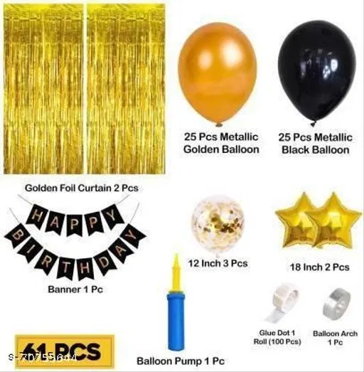 61 Pcs Balloons Decoration Kit, Multicolour, Set of 1