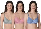 Cotton Blend Solid Padded Bra for Women 