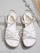 Shoetopia White Flat Sandals IND-6