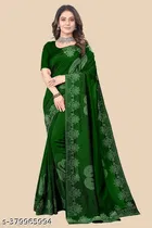 Georgette Saree for Women, Green 