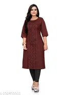 Embroidered Floral A-line Kurti for Women 