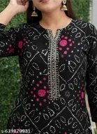 Rayon Ethnic Motif Kurta Set with Gota Work for Women 