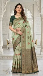 Banarasi Woven Silk Blend Saree for Women 