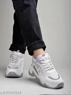 Solid Synthetic Sneakers for Girls 