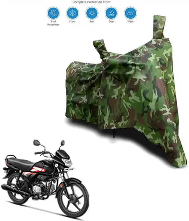 Waterproof & UV Protection Polyester Full Body Cover for HF Dawn BS6 Bike (Green)