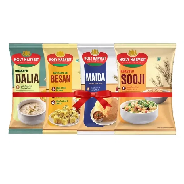 Holy Harvest (Besan 500 g + Sooji 500 g+ Maida 500 g+ Dalia 500 g) Combo Pack