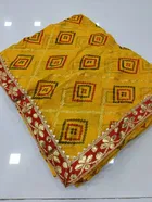 Women's Foil Printed Saree with Unstitched Blouse 