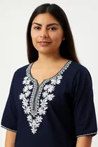 Cotton Embroidered Short Kurti for Women 