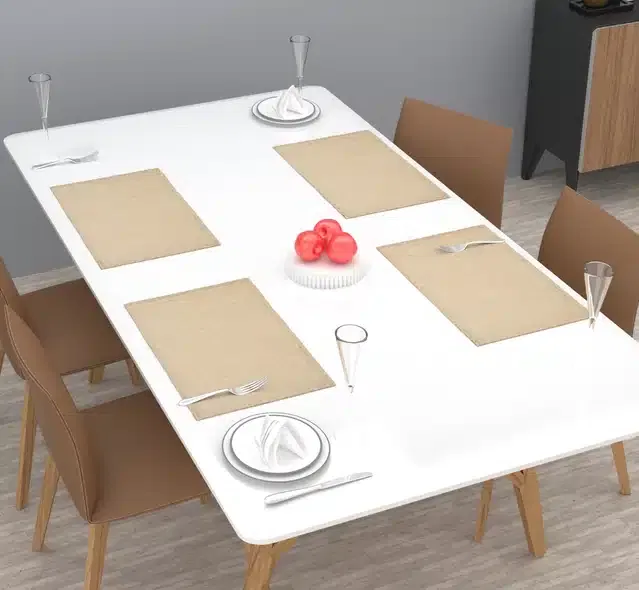 Knit Dining Table Placemats (Beige, Pack of 4)