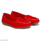 Loafers for Women (Red, 3)