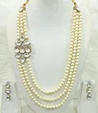 Three Layer Pearl Necklace for Women & Girls, White