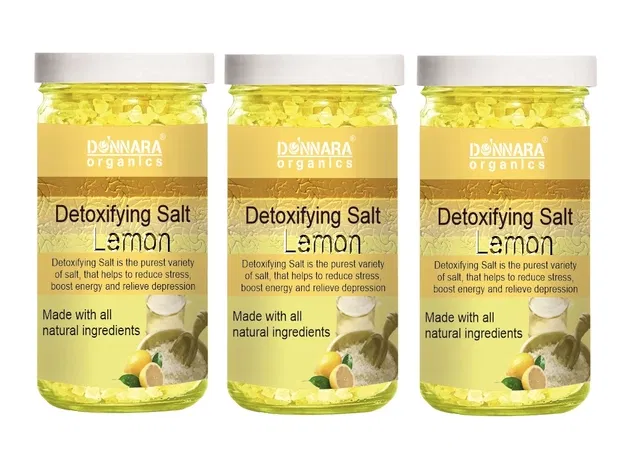 Donnara Organics Detoxifying Lemon Bath Salt Crystal (200 g, Pack of 3)