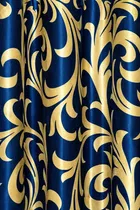 Alaqsa Floral Blue Printed Door Curtain 7ft