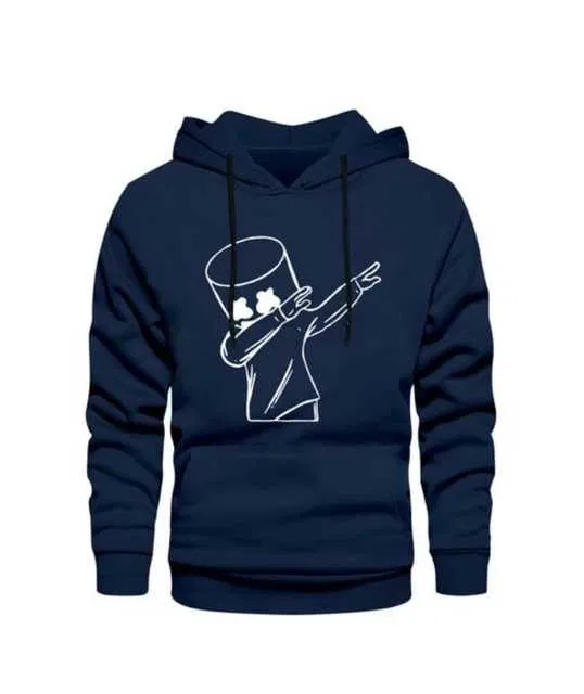 Men's Printed Sweatshirt (Navy Blue, XXL)