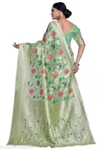 Cotton Linen Zari Woven Saree for Women 