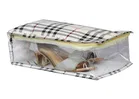 Portable Canvas Checkered Shoe Storage Bag 