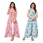 Poly Crepe Printed Kurti for Women 