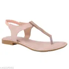 Solid Synthetic One-Toe Flats for Women 