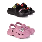Clogs with Slider for Women, Pack of 2 (Multicolor, 7)