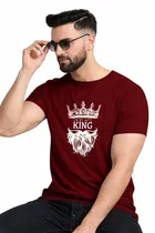 Crew Neck Chest Printed T-Shirts for Men 