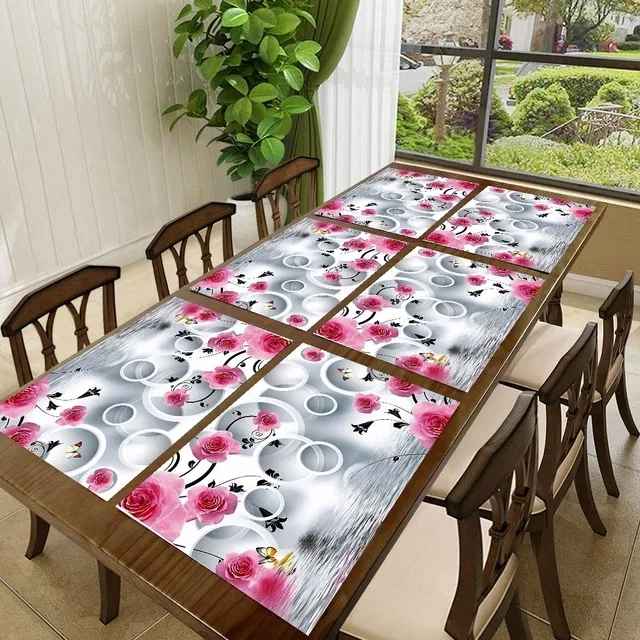 PVC Printed Dining Table Placemats (Multicolor, 30x45 cm) (Pack of 6)