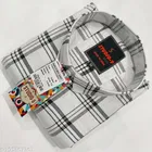 Cotton Blend Checked Shirt for Men, White 