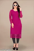 Net Kurti for Women,  Pink  