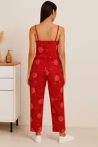 Women's Sleepwear All Over Print Pyjama; Red ;  XL