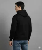 Fleece Printed Hoodie for Men, Black 