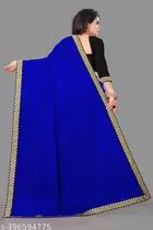 Lycra Solid Saree for Women 