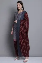 Cotton Printed Kurta with Pant & Dupatta 