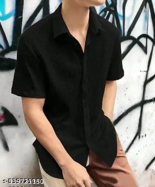 Shirts for Men (Black, S)