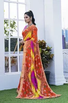 Georgette Printed Saree for Women 