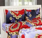 Polycotton Printed Double Bedsheet with 2 Pillow Covers 